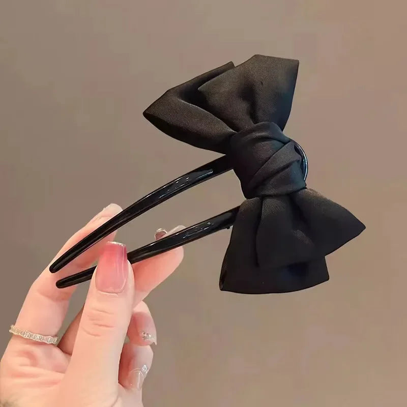 Fashion Women Bow U Shaped Hair Clip Hairpin Daily Wear