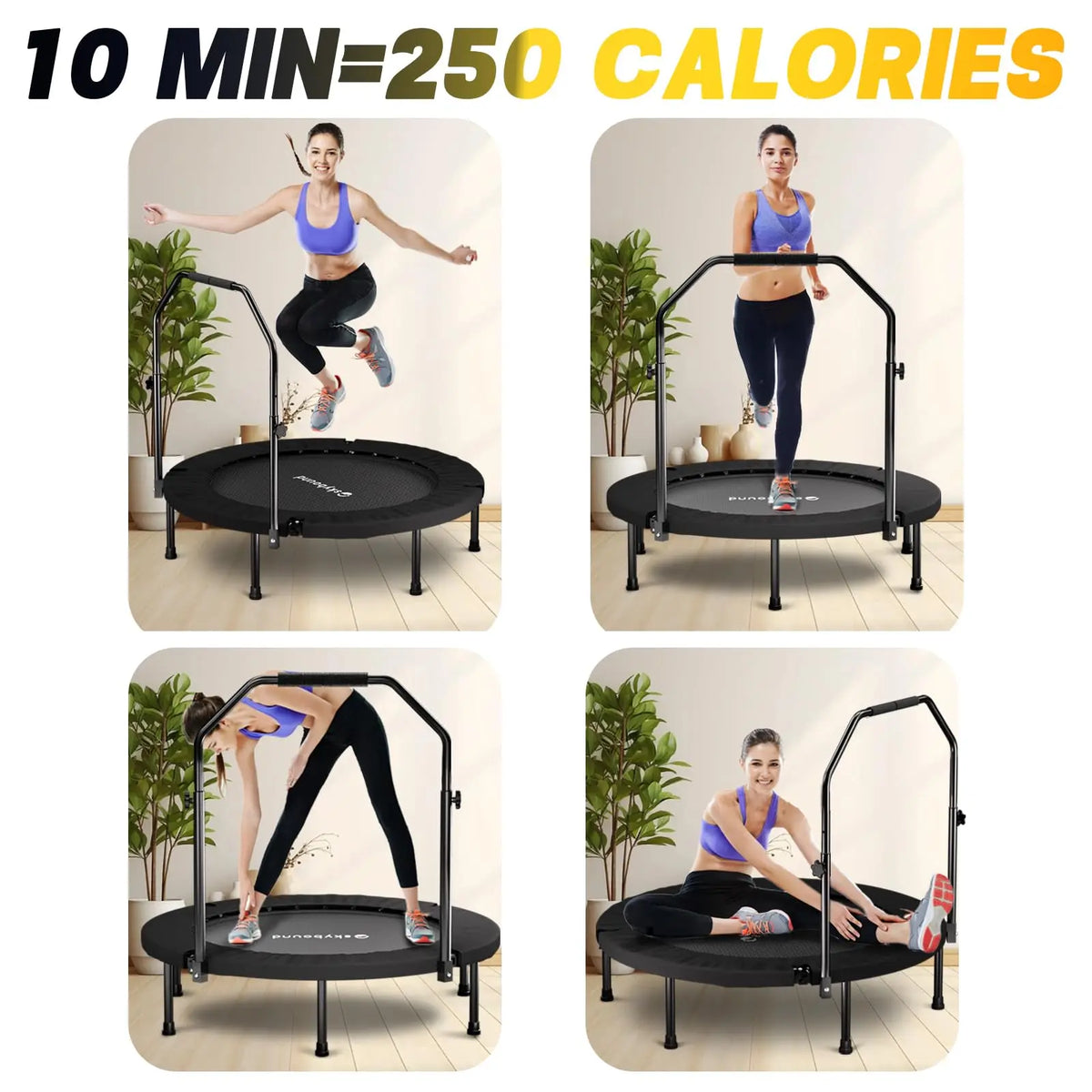 40 Inch Foldable Mini Rebounder Trampoline With U Bar