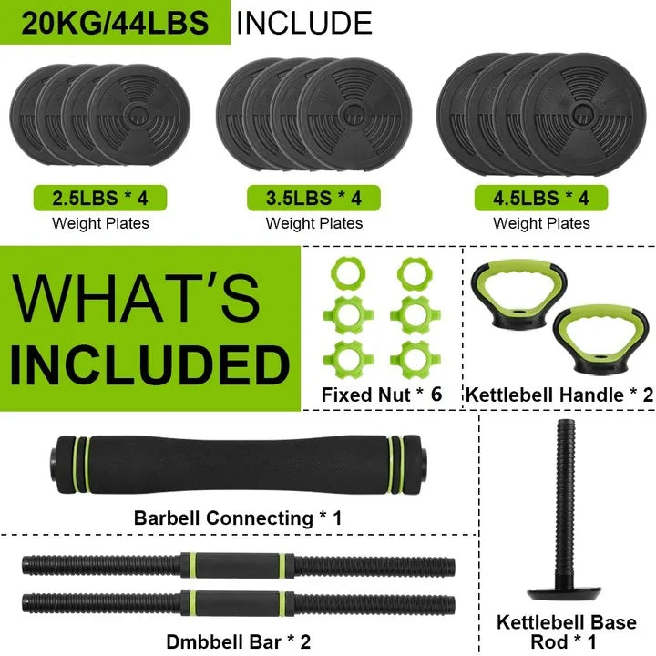 TWISTER.CK Adjustable Dumbbells 4 In 1 Home Gym Weight Set