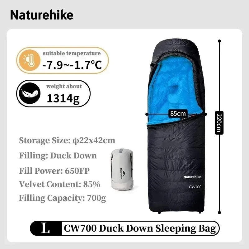 Naturehike CW700 Ultralight Down Sleeping Bag For Adults Outdoor Winter