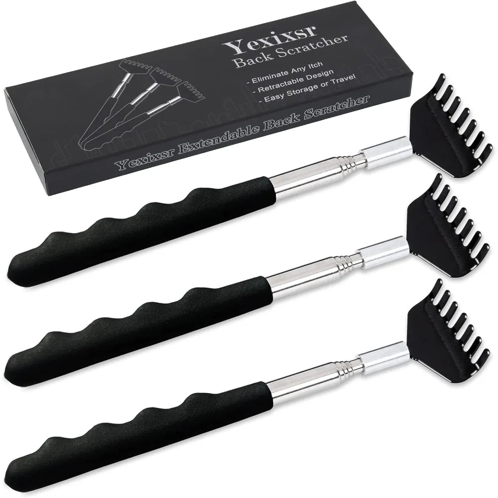 Metal Telescopic Back Scratcher With Comfortable Rubber Handle