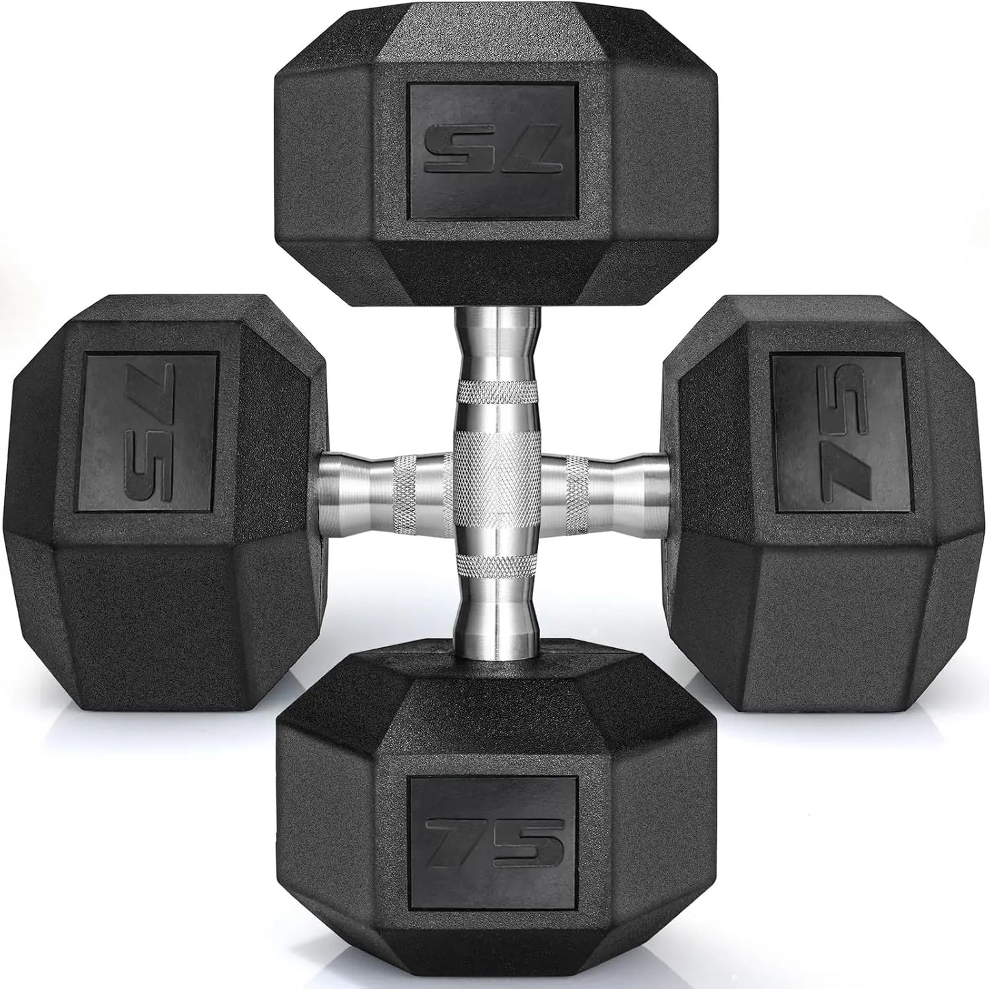 Rubber Hex Dumbbells Set For Home Gym Cast Iron Coated