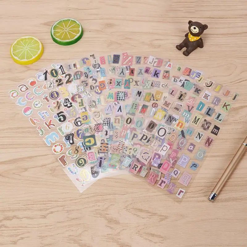 Alphabet Number Retro Sticker Kit For Scrapbooking