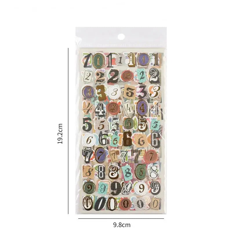 Alphabet Number Retro Sticker Kit For Scrapbooking