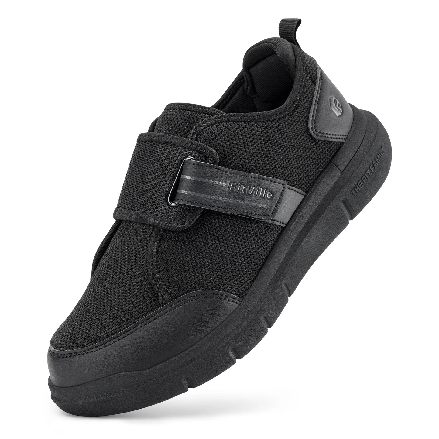 Fitville Men's Diabetic Shoes Extra Wide Hook And Loop Walking