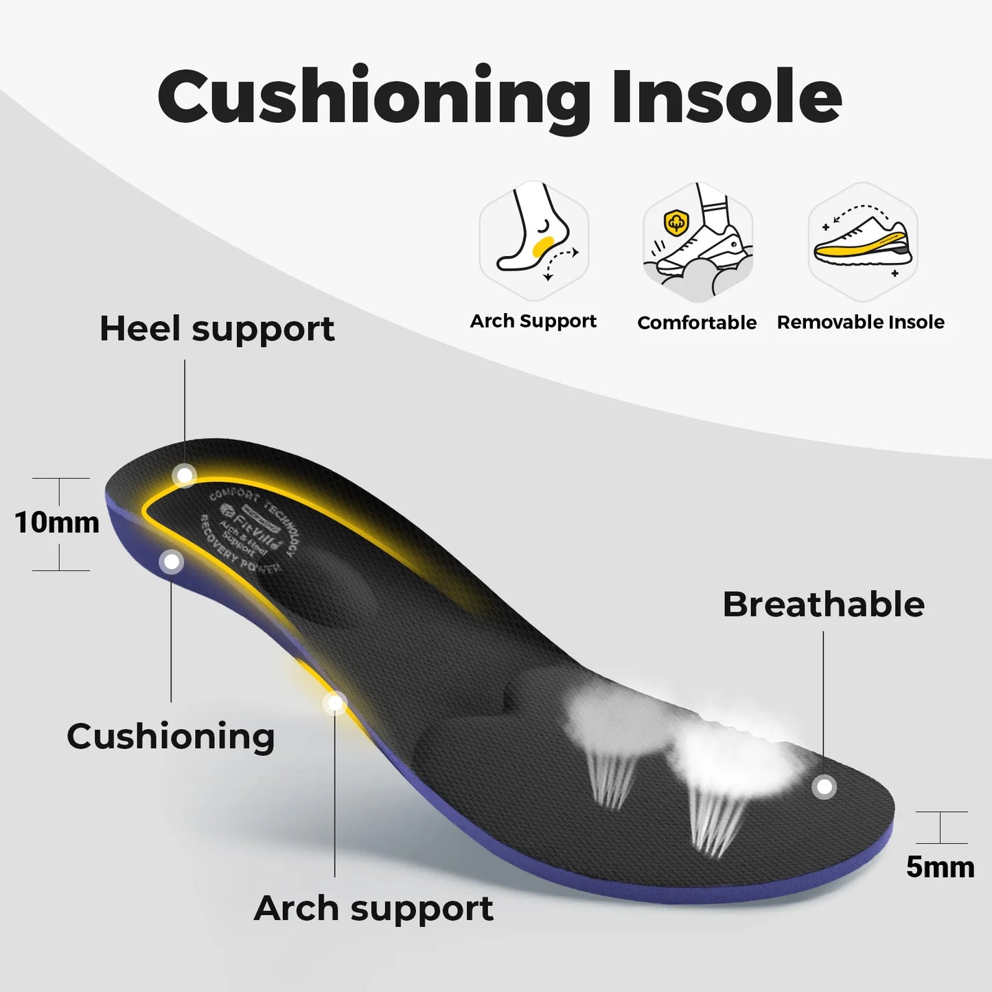 Fitville Men's Diabetic Shoes Extra Wide Hook And Loop Walking