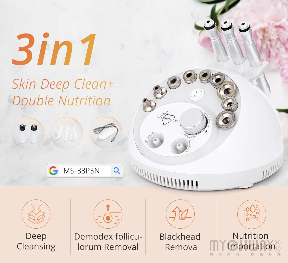 Mychway 3 In 1 Ultrasound Dermabrasion Facial Cleaning Device