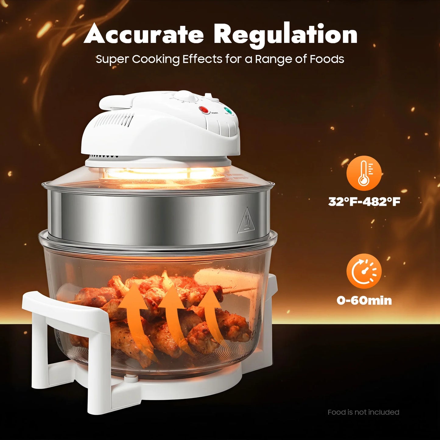 Visual Air Fryer 110V 1200W Oil Free Cooker With Grill Rack