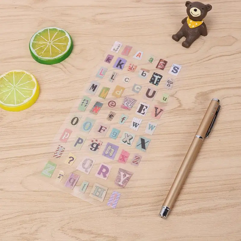 Alphabet Number Retro Sticker Kit For Scrapbooking