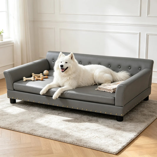 Bingopaw Elevated Dog Sofa With Removable Microfiber Cushion Cover