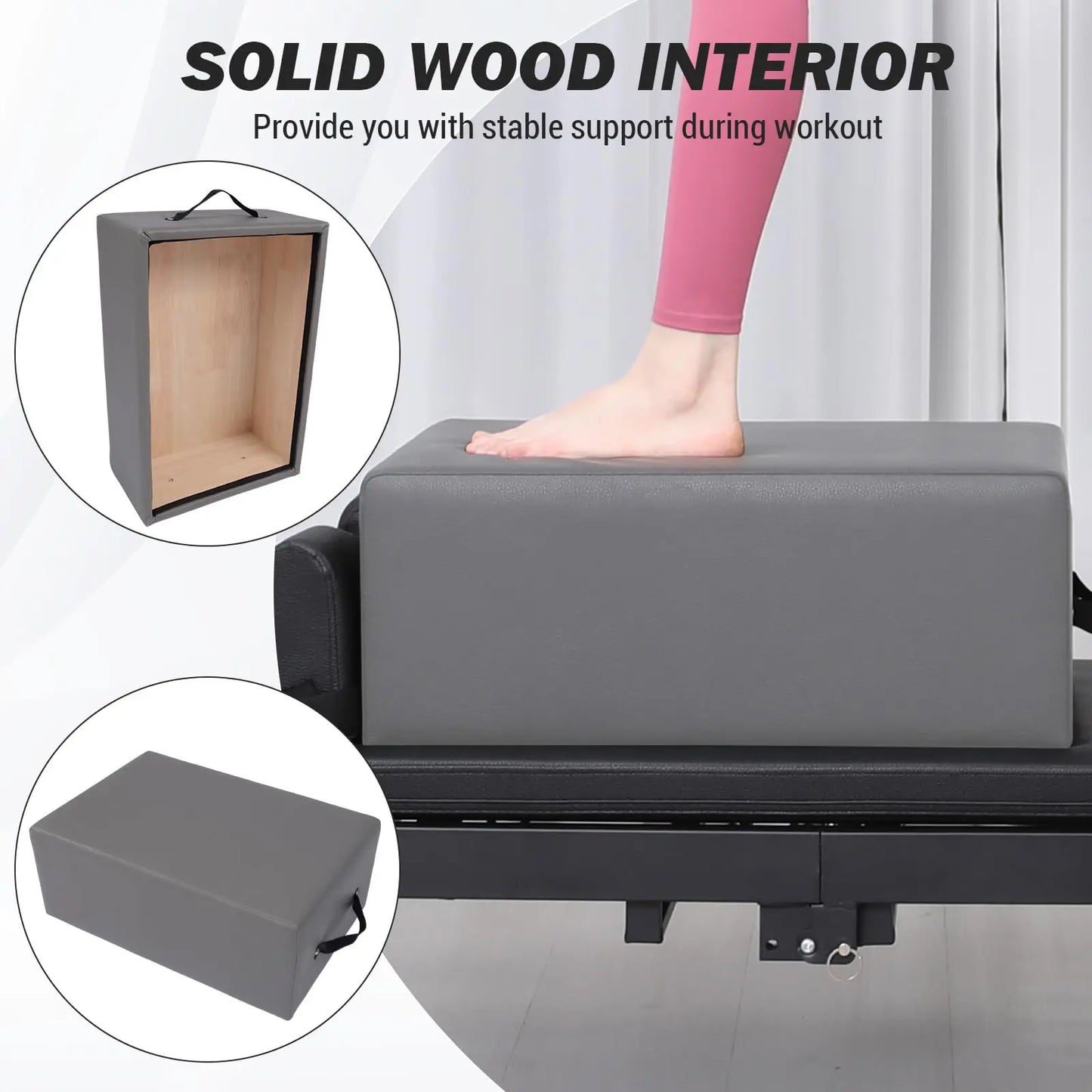 HiMISS Portable Pilates Reformer Sitting Box for Home Workouts