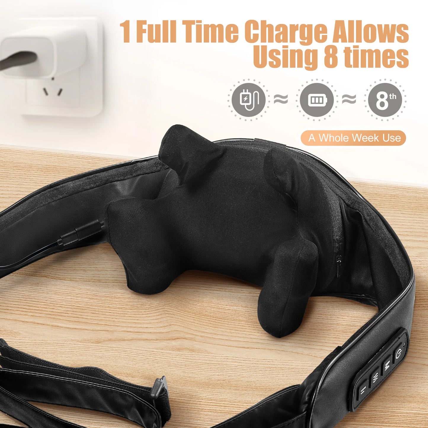 Masgre Shiatsu Back Neck Massager Cordless With Heat 3D Kneading