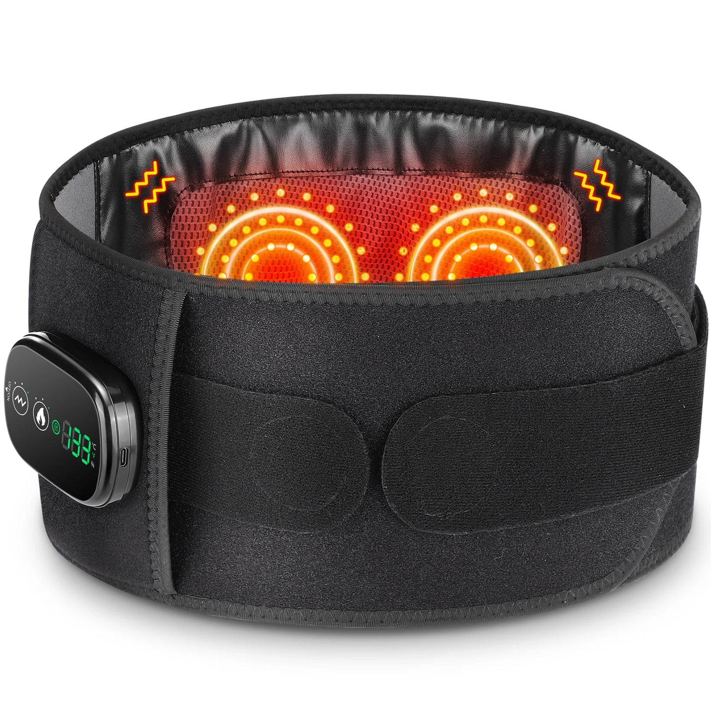 Hailicare Electric Heated Massage Waist Belt With Vibration And Heat