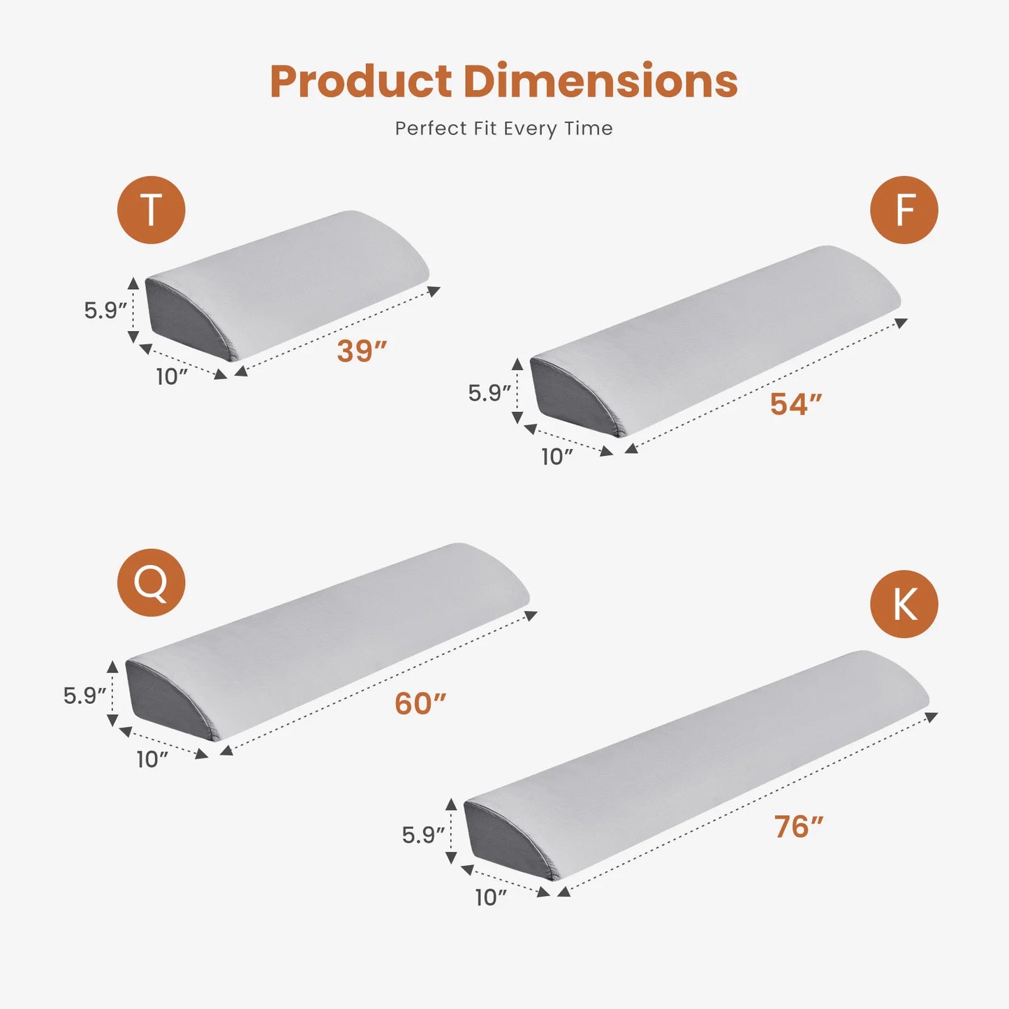 JHK Headboard Wedge Memory Foam Pillow With Removable Cover