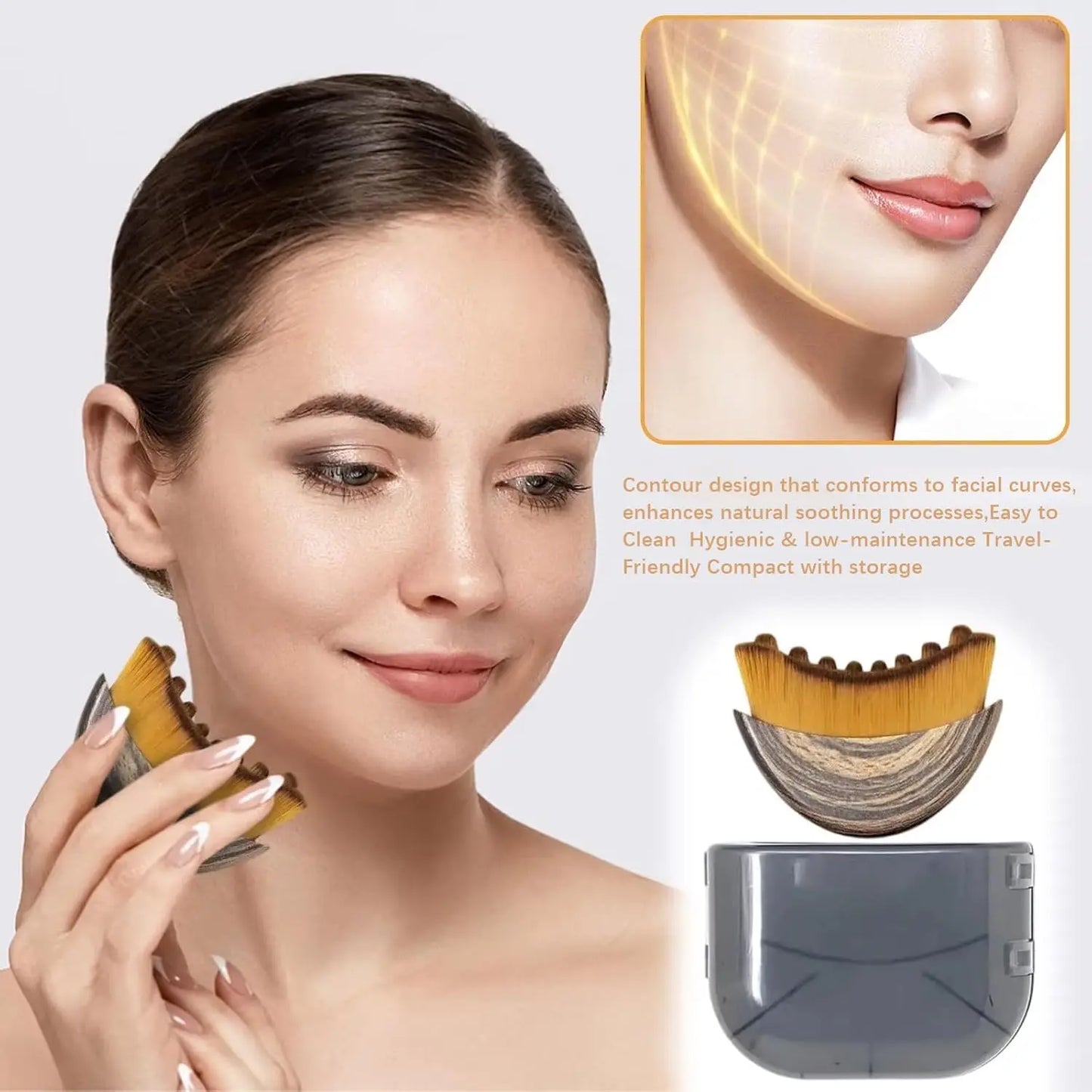 Portable Face and Neck Massage Brush for Facial Contour