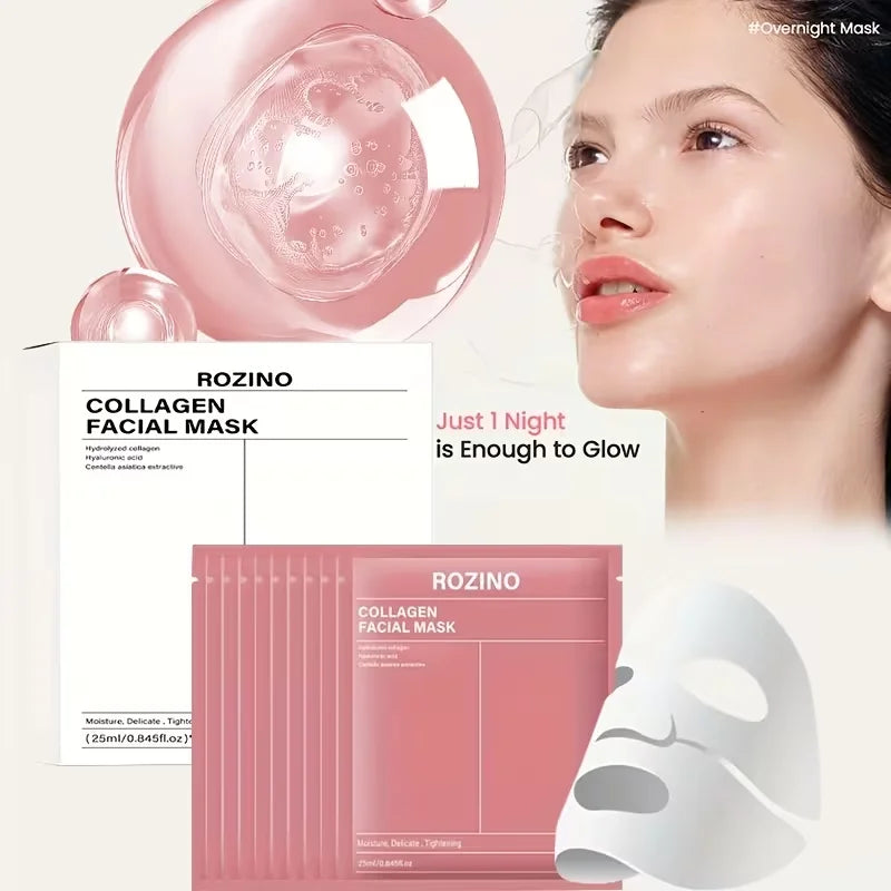 Rozino Bio-Collagen Mask Set 10 Pieces Hydration And Glow