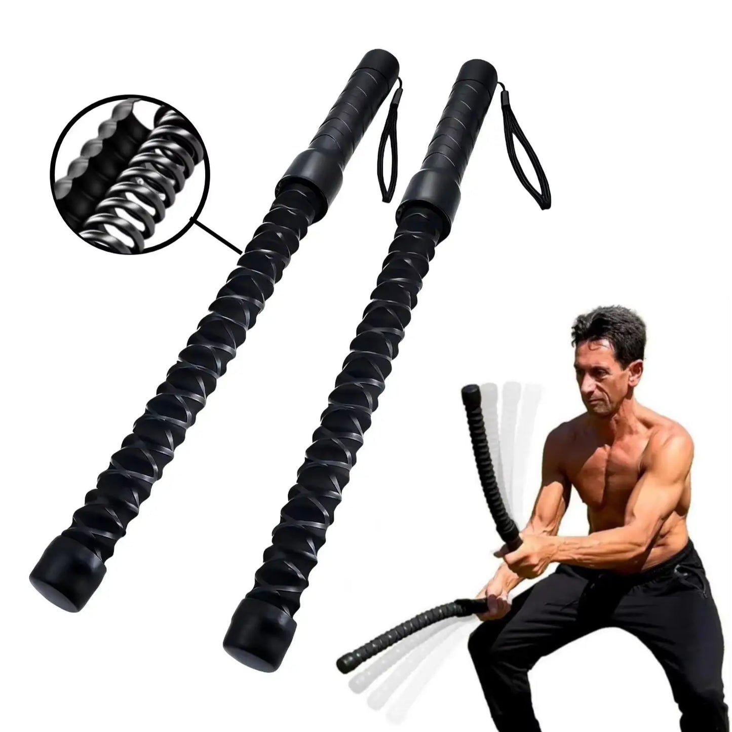 Upgraded Rubber Coated Ropeless Battle Rope For Full Body Workout