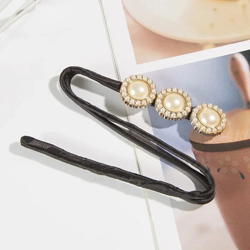 Elegant Pearl Bun Maker Hair Accessory for Korean Style Updos