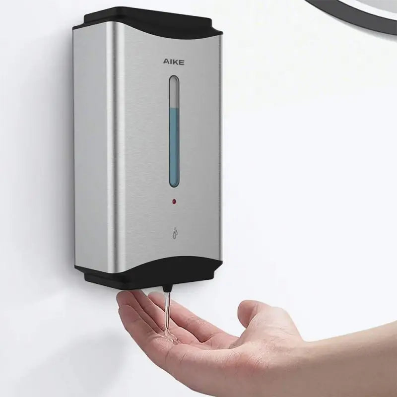 AIKE 1100ML Automatic Stainless Steel Liquid Soap Dispenser Wall Mount