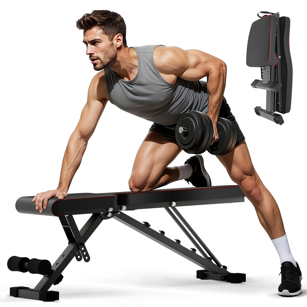 Adjustable Foldable Dumbbell Weight Bench For Full Body Workouts
