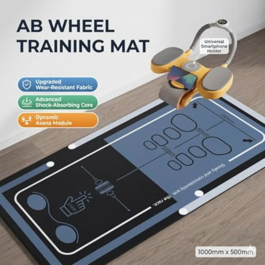 Non-slip Ab Roller Exercise Mat With Storage Bag