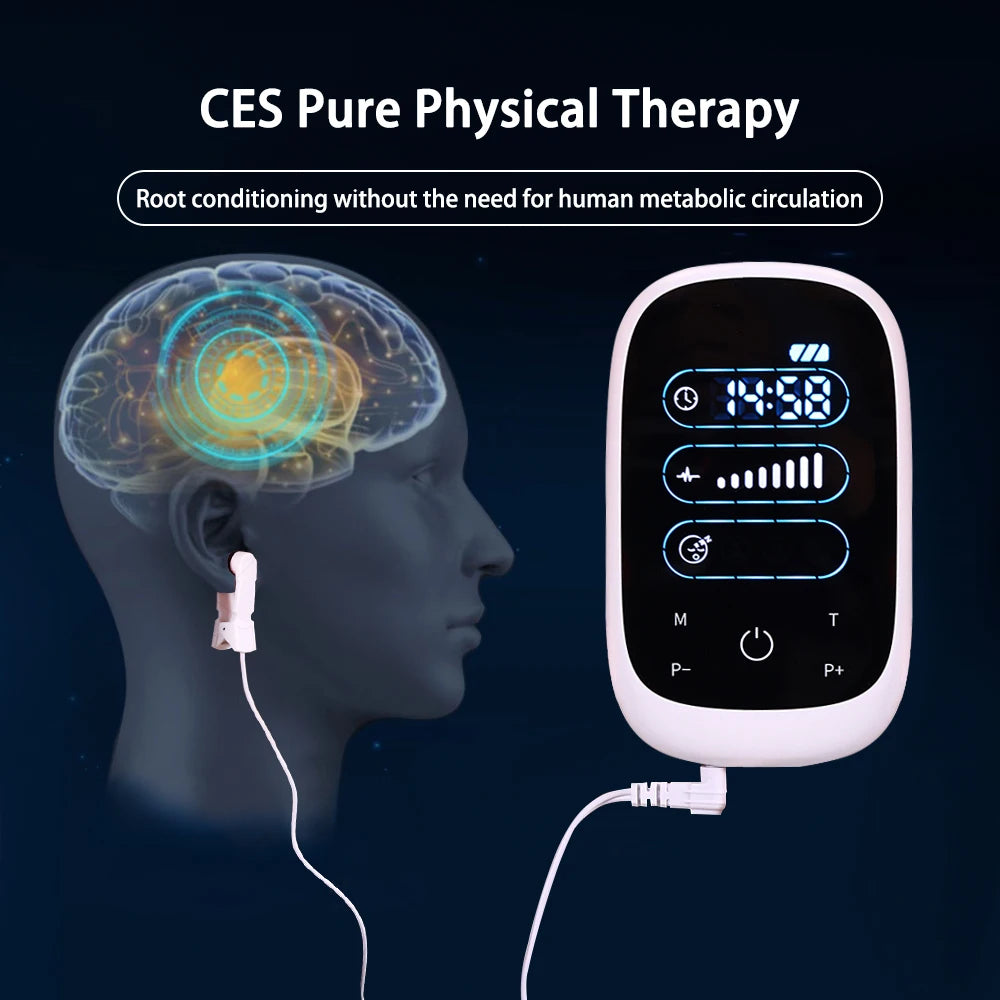 ATANG CES Device Brain Stimulation Therapy Ear Clip for Sleep
